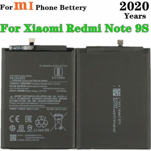 2020 Years BN55 Battery 5020mAh For Xiaomi Redmi Note 9S 9s Mobile Phone Battery Replacement Batteries