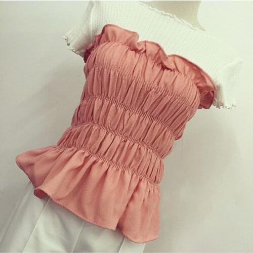 2020 Fashion Women Off Shoulder Stretchy Top For Summer Holiday Ropa Mujer Ladies Simple Solid Color Casual Tops