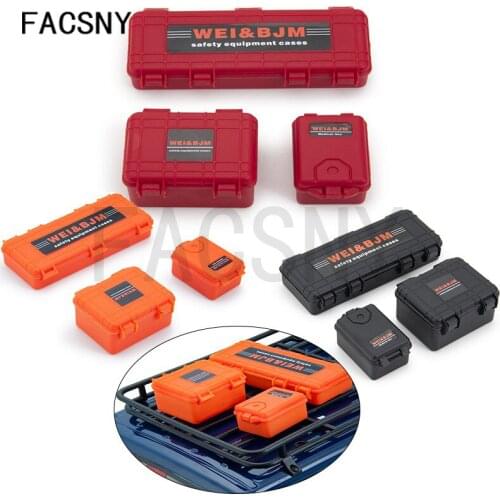 3pcs Plastic Mini Luggage Trunk Storage Box Simulation Decoration for 1/10 RC Crawler Car Traxxas TRX4 Axial SCX10 D90
