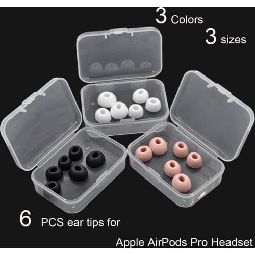 6PCS Silic gel ear tips ear buds Replacement Memory foamearpads eartips for Apple AirPods Pro Headset