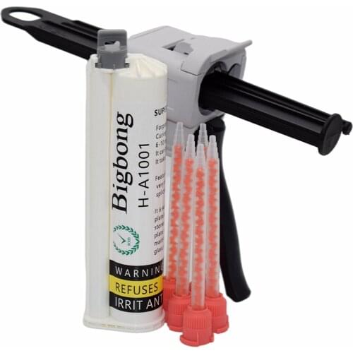 75ml Black Glue Adhesive 10:1 AB Glues Strong Adhesive and 75ml 10:1 AB Glue Gun Caulking Gun with 5pc 10:1 Static Mixing Nozzle