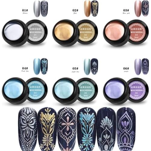 8ml DIY 3D Metal Nail Art Painting Gel Manicure for UV Nails Nail Polish