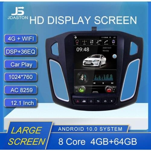 12.1 Inch Android 10 Car Multimedia Player For Ford Focus 2012 2013 2014 2015 2 Din Car Radio GPS Navigation Autoradio Stereo