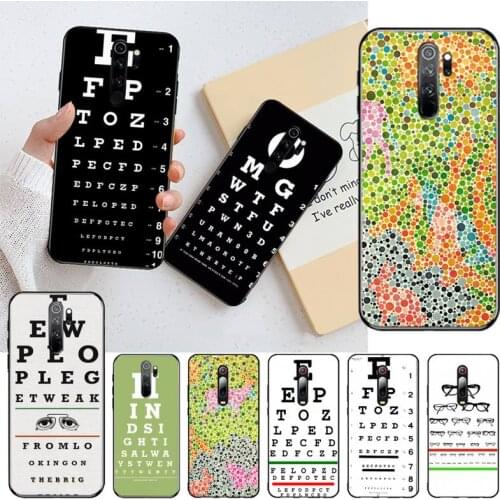 HPCHCJHM Vision Test Chart Fashion DIY Painted Bling Phone Case for Redmi Note 8 8A 8T 7 6 6A 5 5A 4 4X 4A Go Pro