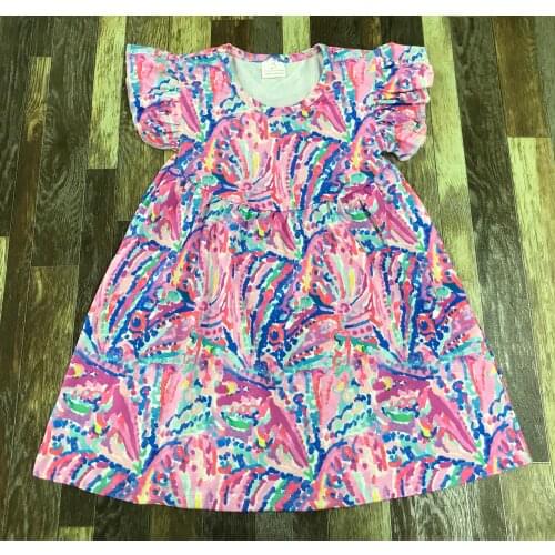 Childrens clothing boutique tie-dye color totem pearl dress