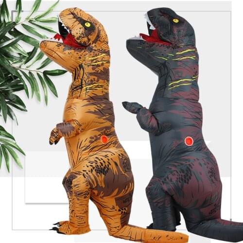 Carnival Kids Audlt Dinosaur Costume Halloween Dino T-Rex Inflatable Costume Christmas Funny Party Dress Performance Jumpsuit