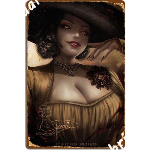 Dimitrescu Poster Metal Plaque Pub Party Wall Plaque Printing Tin Sign Poster