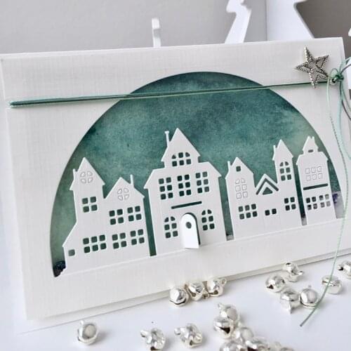 Building House Metal Cutting Dies Scrapbooking Stencil DIY Decorative Craft Embossing Die Cuts Card Making New Dies For 2021