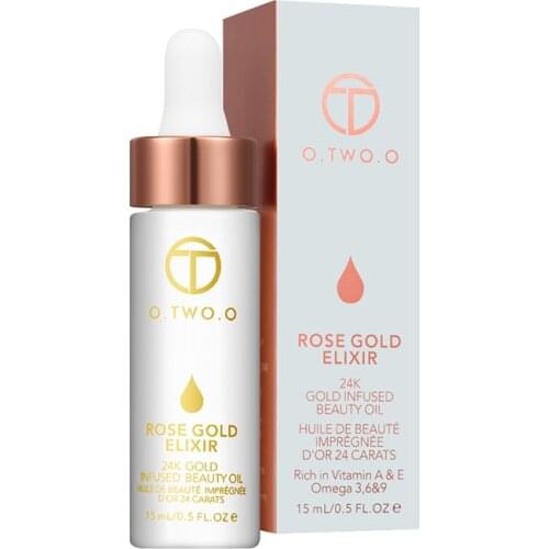 O.TWO.O 24k Rose Gold Elixir Skin Make Up Oil Face Essential Oil Before Primer Foundation Moisturizing Face