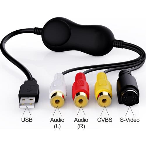 EZCAP 158 S-Video Audio Grabber Capture Analog Video From VHS,Camcorder,Game Box To Digital File for Windows10/8/7 MAC OS Win10