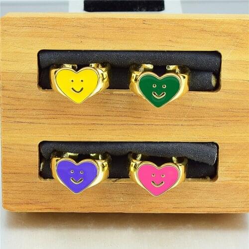 Square Polaris Ring Enamel Charm Polaris Charm Opening Adjustable Ring Jewelry Jewelry Supply Amulet Charm Enamel Charm