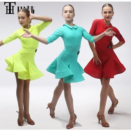 Latin dance competition new standard Girls acrobatics clothing set for girl high quality free shipping hot sale 100-170cm