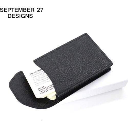 New Fashion Business Card Case Genuine Leather Luxury Men Casual Credit Card Wallets Women Mini Coin Purses ID/Bus Card Bag
