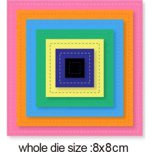 Metal cutting dies cut die mold Hollow Layer Square frame Scrapbook paper craft knife mould blade punch stencils dies