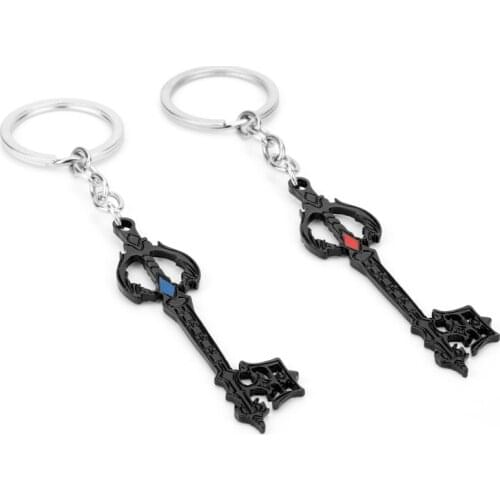 MQCHUN Game Kingdom Hearts Keychain Sora Black Keyblade Key Ring Holder Metal Fashion Car Chaveiro Key Chain Pendant Jewelry