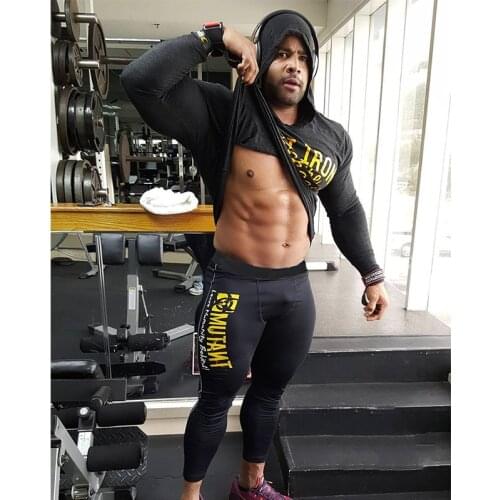 Mens tight jogging pants trousers mens sports GYM pants fashion jogger pants cotton sports tight bodybuilding pants