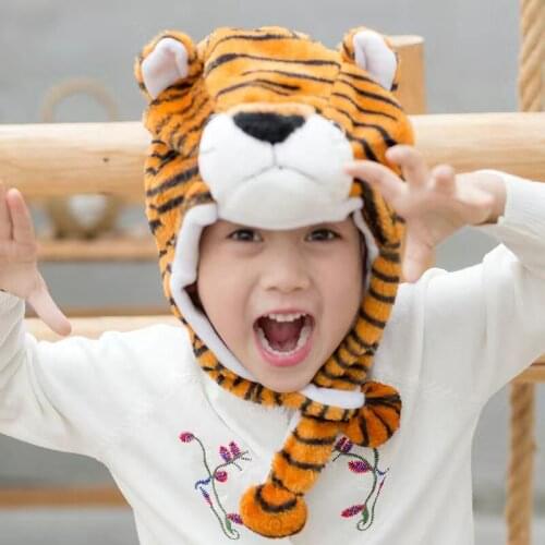 Cartoon Plush Animal Hat Soft Warm Winter Adult Kid шляпа Fluffy Cosplay Costume Party Festival Hat Anniversaire Fille Undefined