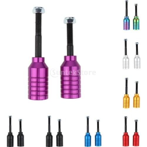 2pcs Stunt Scooter Pegs Set with Hardened Axle Bolts Hardware Electric Scooter Pegs Scooter Accessories