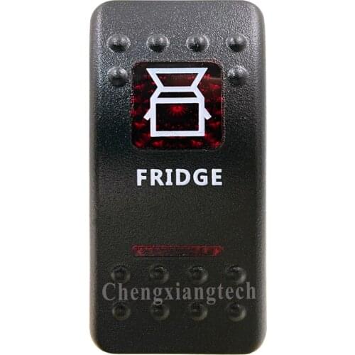 Printed Red Rocker Switch Cap - FRIDGE- for Carling Arb Led Light Car Boat Rocker Switch 12v 24v, Cover Only ! No Switch Base