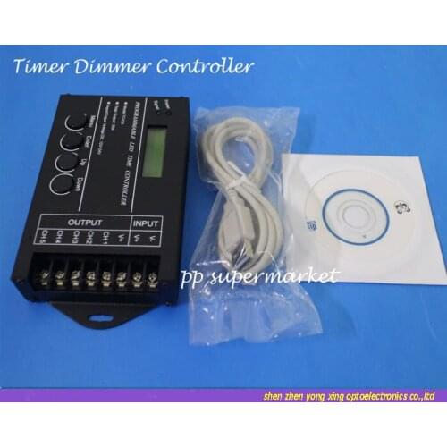 5PCS TC420 Time programmable RGB LED Controller DC12V-24V 5Channel LED Timing dimmer Total Output 20A Common Anode with USB Wire