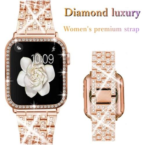 Diamond luxury strap For Apple watch band 6 se 5 4 3 2 44mm 40mm Stainless steel for iwatch 42mm 38mm Metal Butterfly Bracelet
