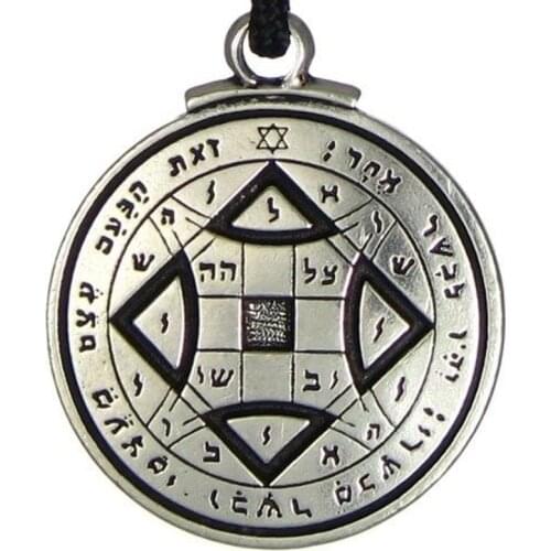 Retro Punk Solomon Rune Amulet Seal Pendant Necklace Mens High Quality Metal Rock Party Jewelry