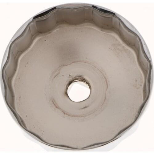 Sliver Auto Car Oil Filter Cup Housing Tool Remover Cap Wrench 14 Flutes Fits RAV4 Camry Corolla 80x45mm
