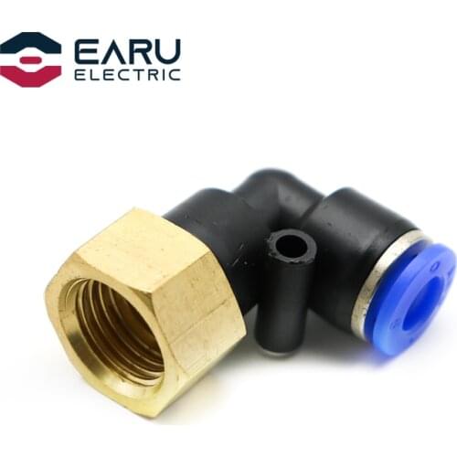 PLF Hose OD 4 6 8 10 12mm - Female Thread M5'' 1/8'' 1/4'' 3/8'' 1/2'' Pneumatic Elbow Connector Tube Air Push In Fittings