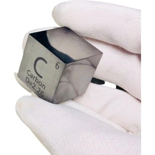 Carbon in the periodic table- Cube Side length is one inch (25.4mm) and weight is about 30g 99.9