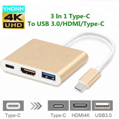 Usb C HDMI Type C Hdmi Mac 3.1 Converter Adapter Typec To Hdmi HDMI USB 3.0 Type-C Aluminum For Apple Macbook Adapter Usb Port