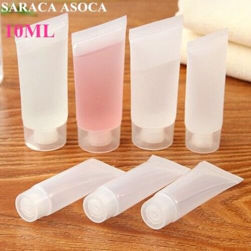 10ml 10g Clear Plastic Lotion Soft Tube Packing Bottles Frost Flip Sample Empty Cosmetic Makeup Cream Container 100pcs/lot