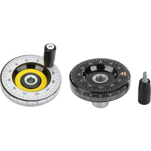 2 Pcs Solid Hand Wheel Scale Hand Wheel Mechanical Parts Bakelite Machine Handle Calibrated Handwheel,80mm & 63mm