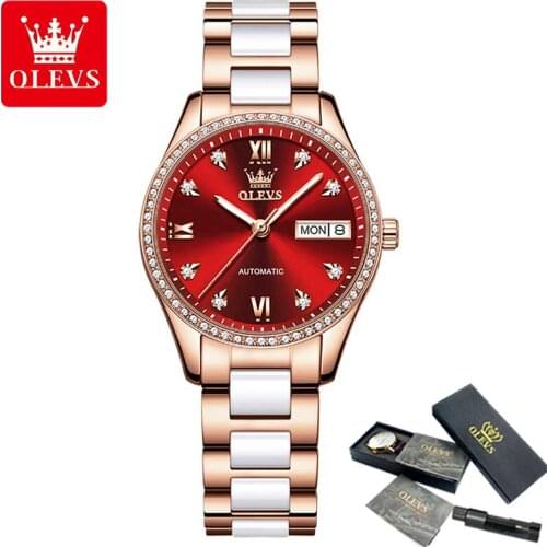 2021 Luxury Brand OLEVS Ladies Automatic Mechanical Watch Luminous Waterproof Ladies Sports Watch Casual Clock Relogio mujer