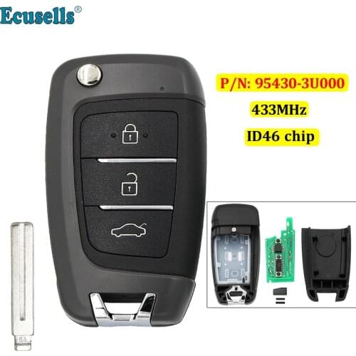 3 buttons folding Flip Remote Key Fob 433MHz ID46 chip for Kia Sportage 2010-2014 FCC ID: 95430-3U000 CE0678 MODELS