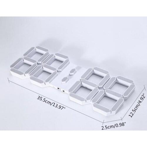 3D LED Digital Wall Clock with Extra Large Numbers, Remote Control, Large Digital Timer, for Warehouse/Office/Home/Livin 449E