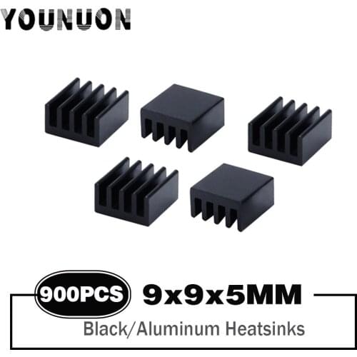 900PCS 9x9x5mm Aluminum Heatsink Routing CPU Electronic Heatsink Chip MOS Memory Motherboard Heatsink 9x9x5mmm Black
