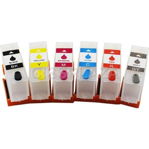 CISSPLAZA 1set T378 XL (BK/C/M/Y) T478 XL (GY/R) Refill ink cartridge compatible for Epson XP-15000 XP15000 with ARC 378 478 XL