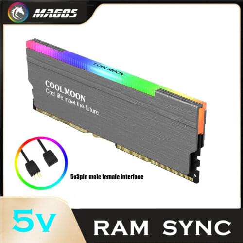 Coolmoon RAM Heatsink ARGB, Memory Radiator RGB, 5V 3Pin M/B SYNC, CR-D134S
