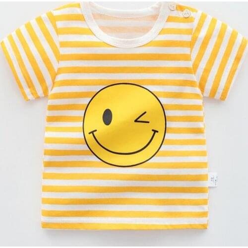 ZWF205 Children T Shirts Cartoon Print Kids Baby Boy Tops Short Sleeve T-Shirt Summer Tee Toddler Girl Shirts Girls Top