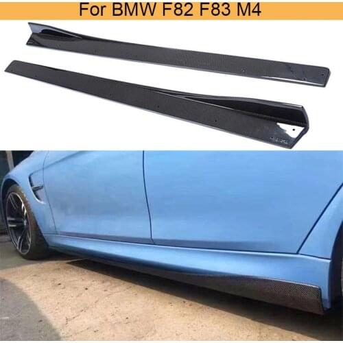 Carbon Fiber Body Kits Side Skirts for BMW F82 F83 M4 2014-2019 Car Side Door Skirts Apron Spoiler Protector Body Kit