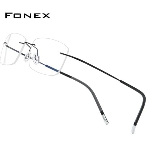 FONEX Rimless Titanium Eyeglasses Men 2021 New Frameless Prescription Glasses Frame Women Myopia Optical Eyewear 9203