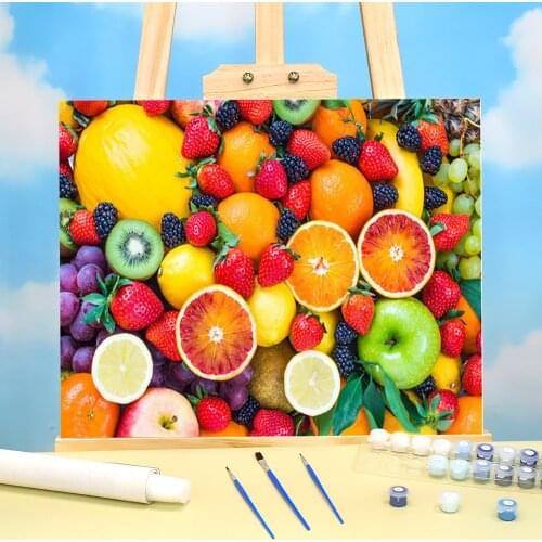 Fruit Painting By Numbers Set Oil Paints 50*70 Oil Painting Decorative Paintings Crafts Adults Drawing