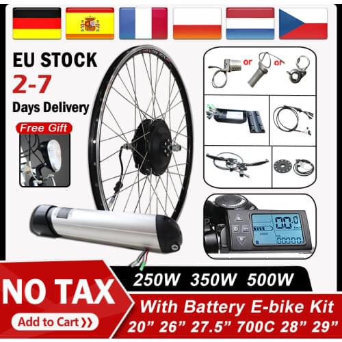EU RU Duty Free No Tax 36V 500W eBike Conversion Kit 36V12AH Samsung Battery e bike Electric Bike Kit Front Rear Hub Motor Wheel