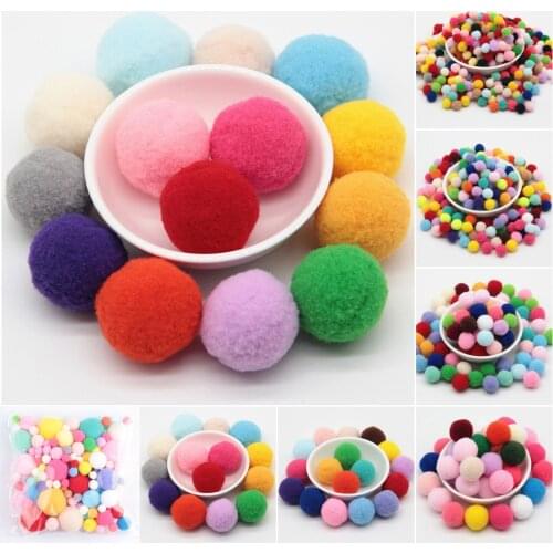 Multi Color Mix Pompom 8/10/15/20/30mm Round Pom Poms Fur Balls DIY Toys Crafts Pompoms for Kids Wedding Home Decoration 20g