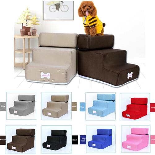 Hot Dog House Dog Stairs Pet 3 Steps Stairs for Small Dog Cat Pet Ramp Ladder Anti-slip Removable Dogs Bed Stairs Pet Supplies