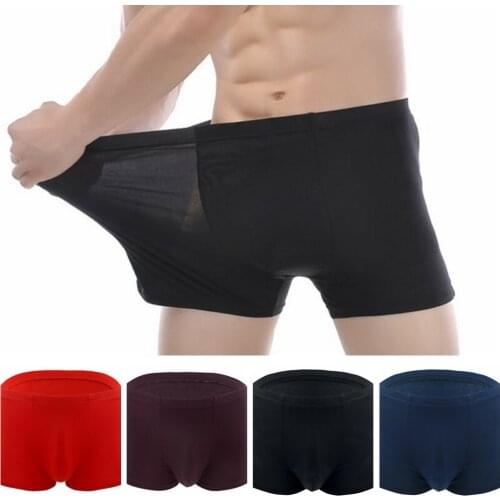 Summer Mens Cotton Boxer Shorts Underwear Mens Bulge Pouch Panties Ultra Thin Mesh Breathable Boxershorts Plus Size #4XL-6XL