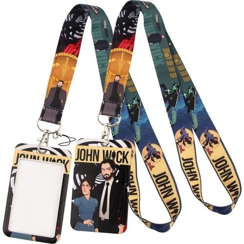 LT655 John Wick Key lanyard Car Keychain Personalise Office ID Card Pass Gym Mobile Phone Key Ring Badge Holder Jewelry