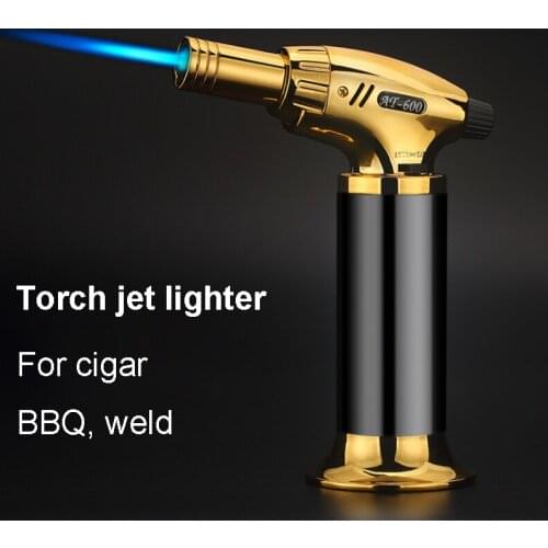 Metal Turbo Torch Lighter 2021 New Spray Gun Jet Butane Gas Refillable Adjustable Flame Lighters For Cigar Grill Ignition Tool
