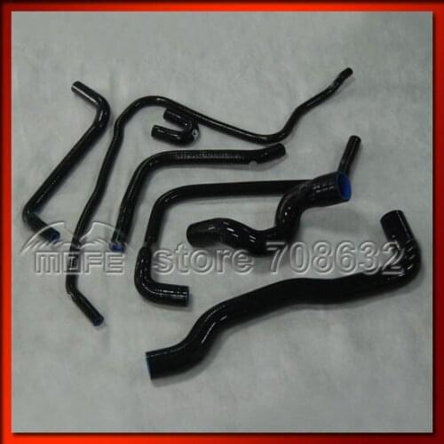 MOFE 7PCS Silicone Radiator Hose Kit for For Saab 9-3 2.0T 1998~2002 Black