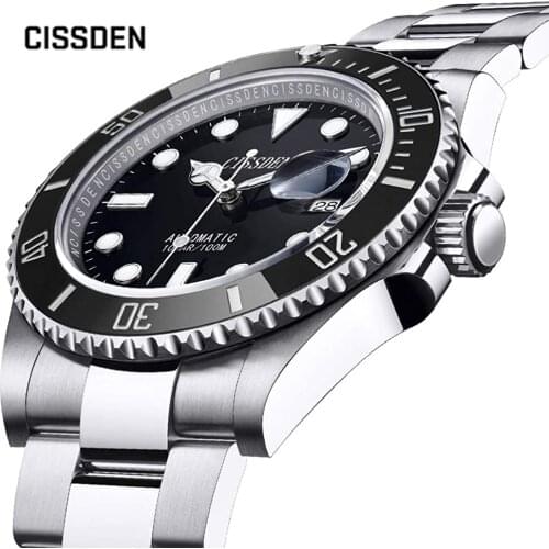 CISSDEN 41MM New 2021 Mens Watch NH35 Mechanical Automatic Watch For Men Watch Luxury Stainless Steel Sapphire Waterproof reloj